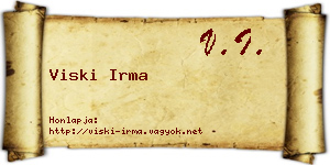 Viski Irma névjegykártya